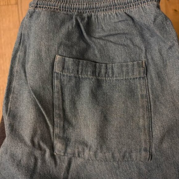 American Apparel Vintage Denim Shorts with Drawstring - Picture 2 of 5